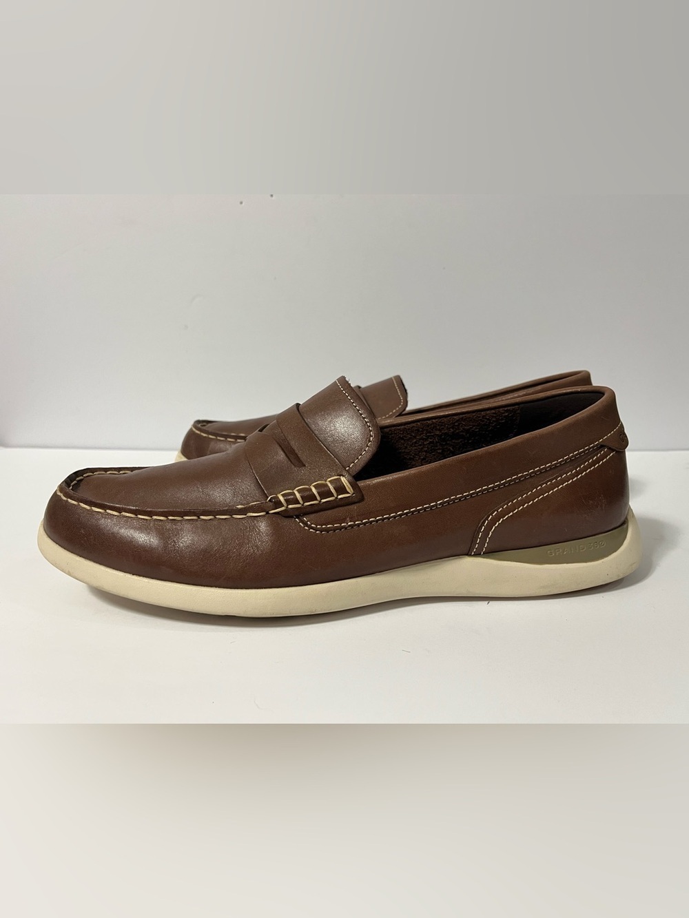 Cole Haan Grand 360 Penny Loafers Mens 11.5 M British Tan Leather Dress Shoes